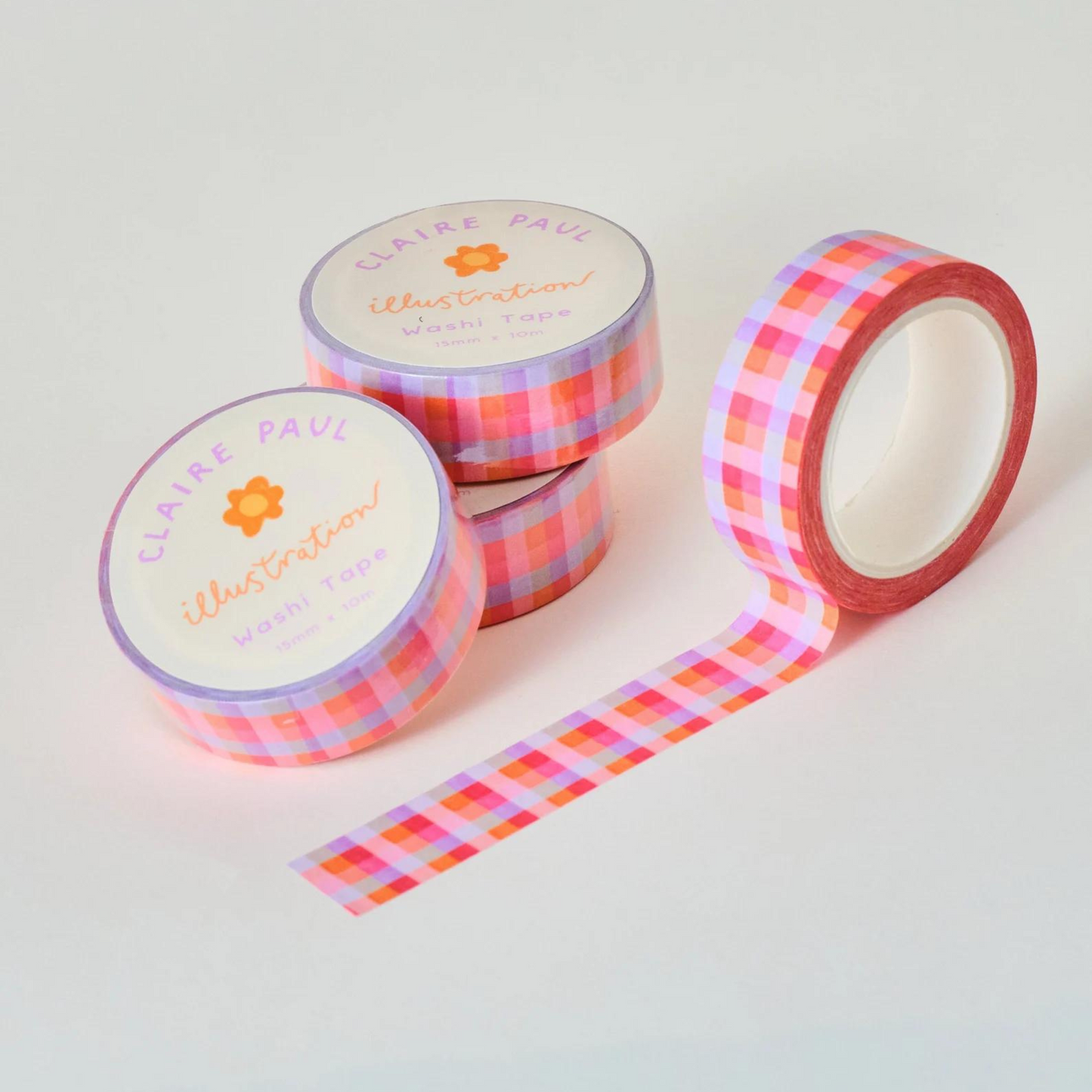 Pink Gingham Washi Tape