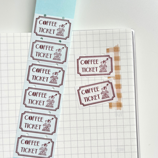 Coffee Ticket Sticker Labels