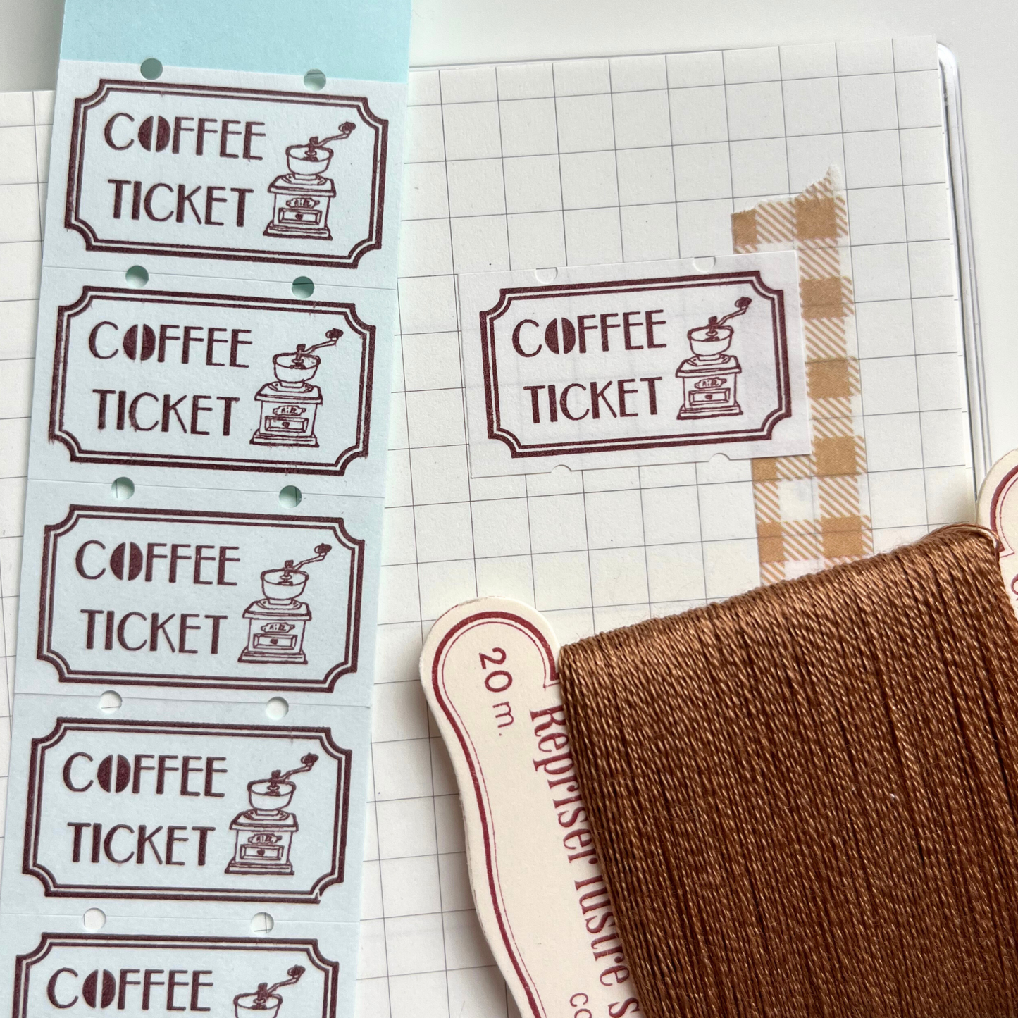 Coffee Ticket Sticker Labels