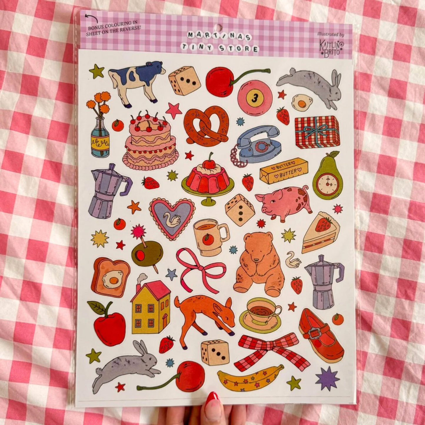 Illustrated Large Scrapbooking Sticker Sheet