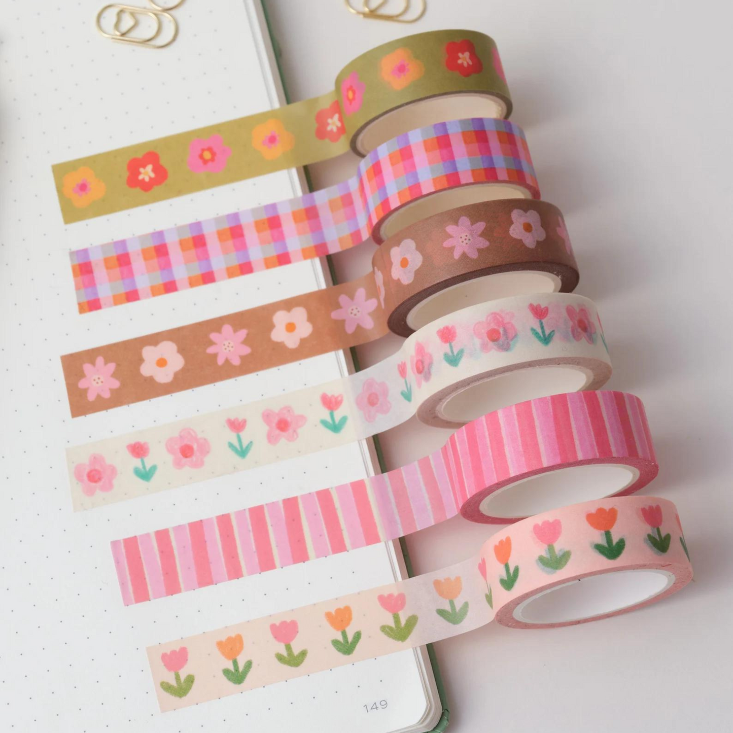 Pink Gingham Washi Tape