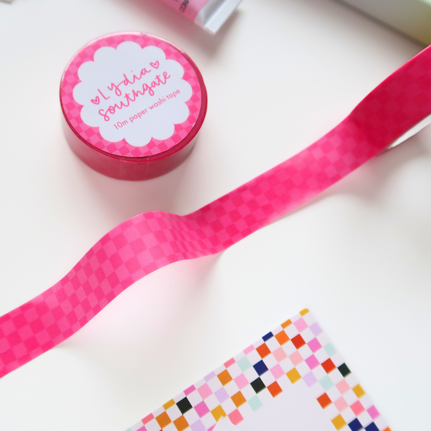Hot Pink Checkerboard Washi Tape