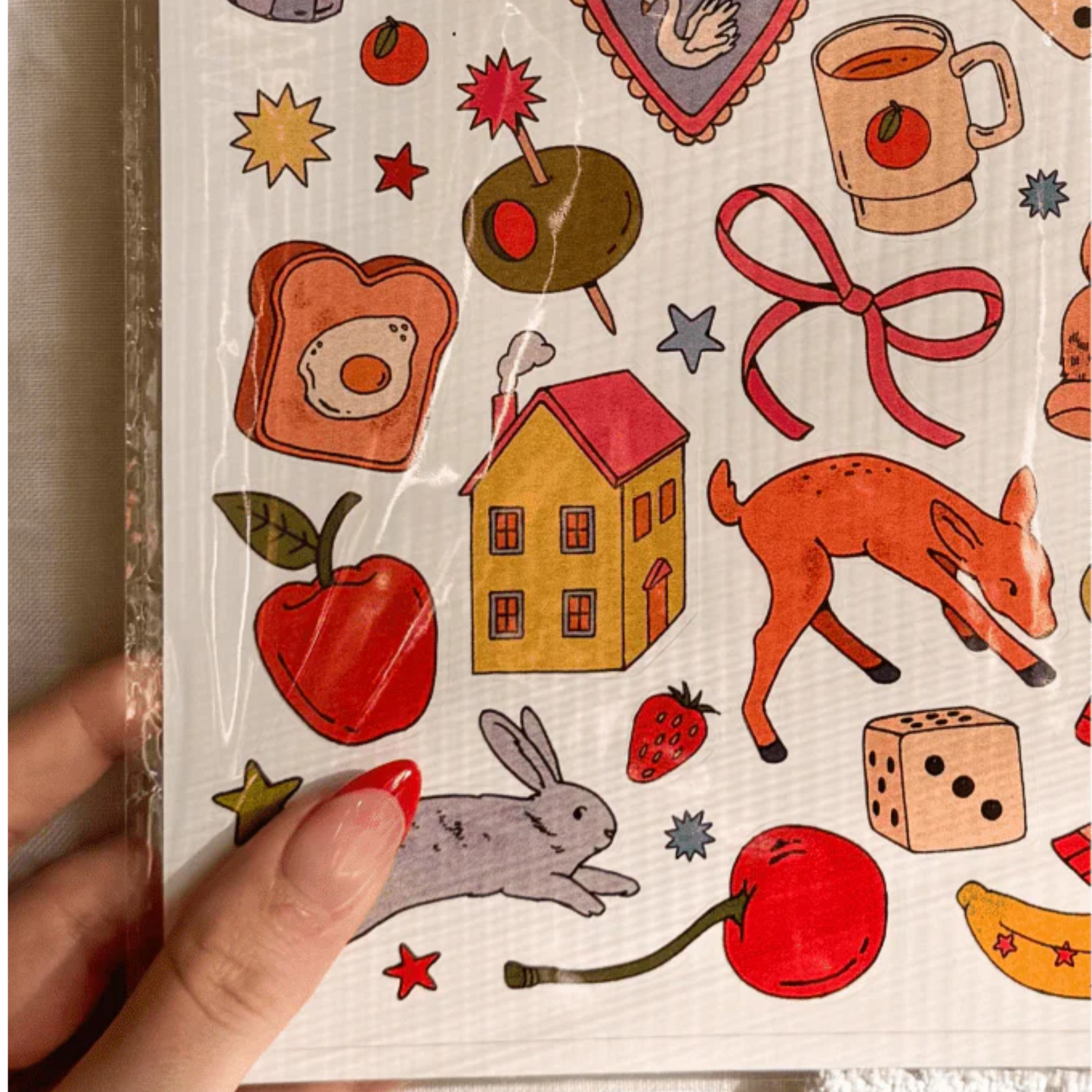 Illustrated Large Scrapbooking Sticker Sheet