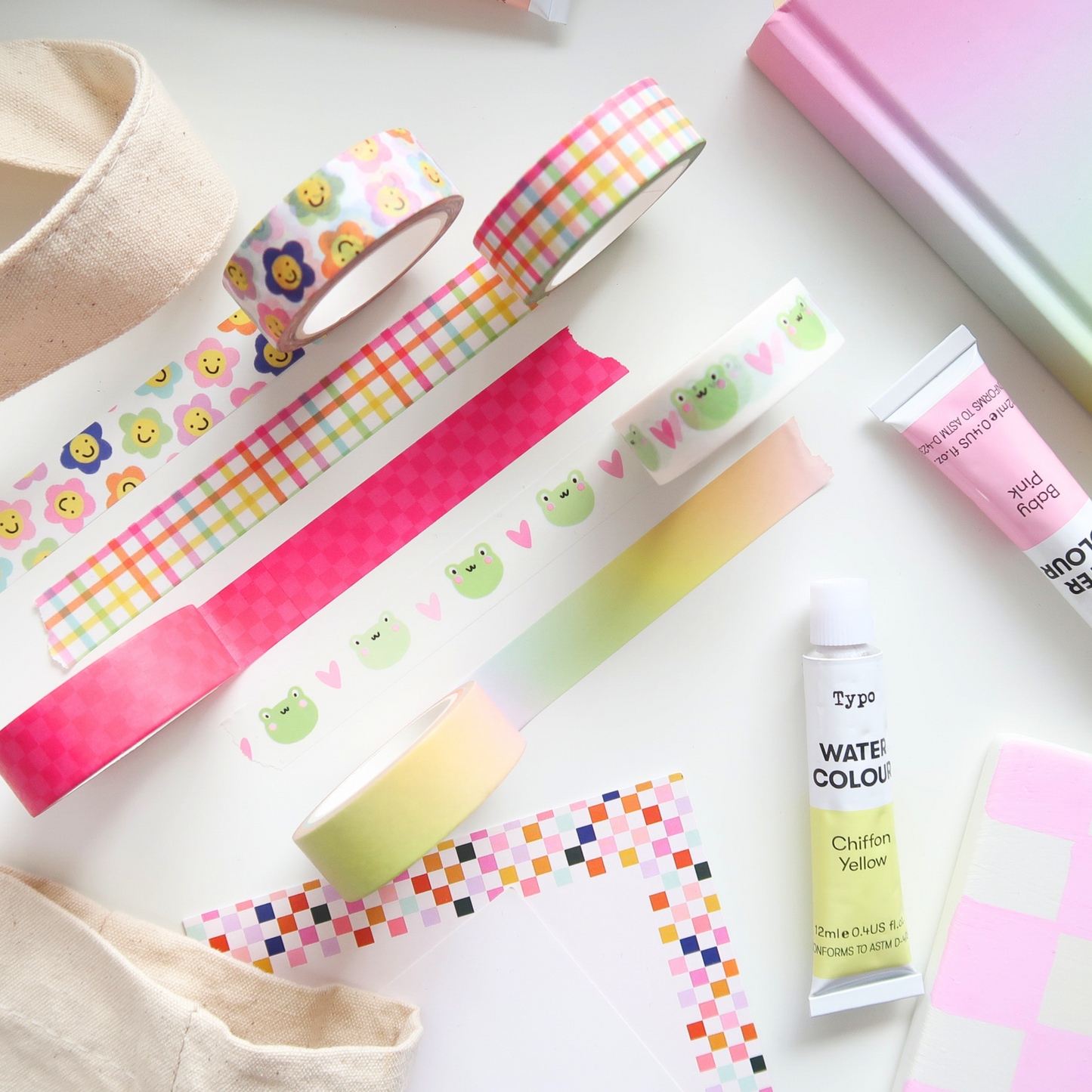 Hot Pink Checkerboard Washi Tape