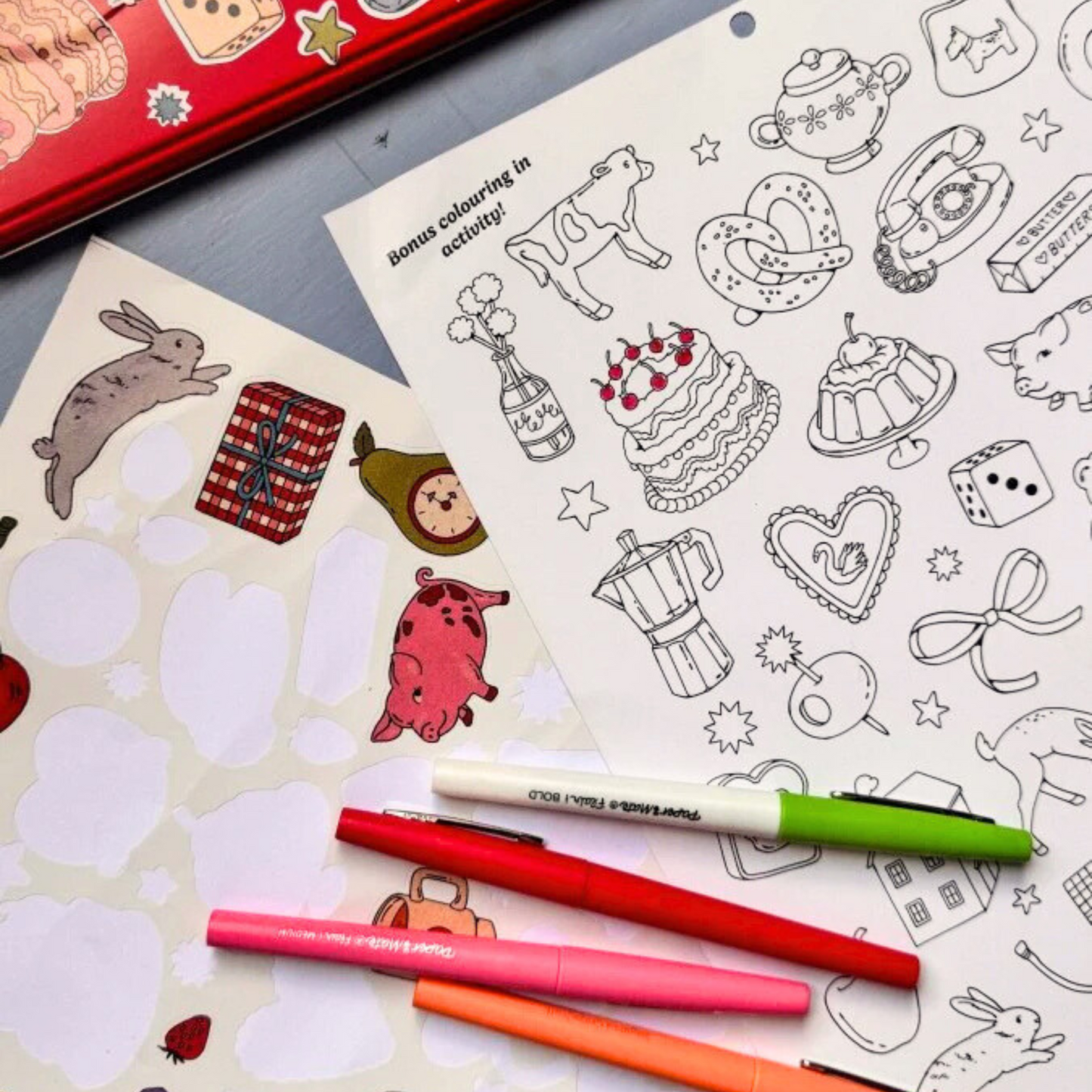 Illustrated Large Scrapbooking Sticker Sheet