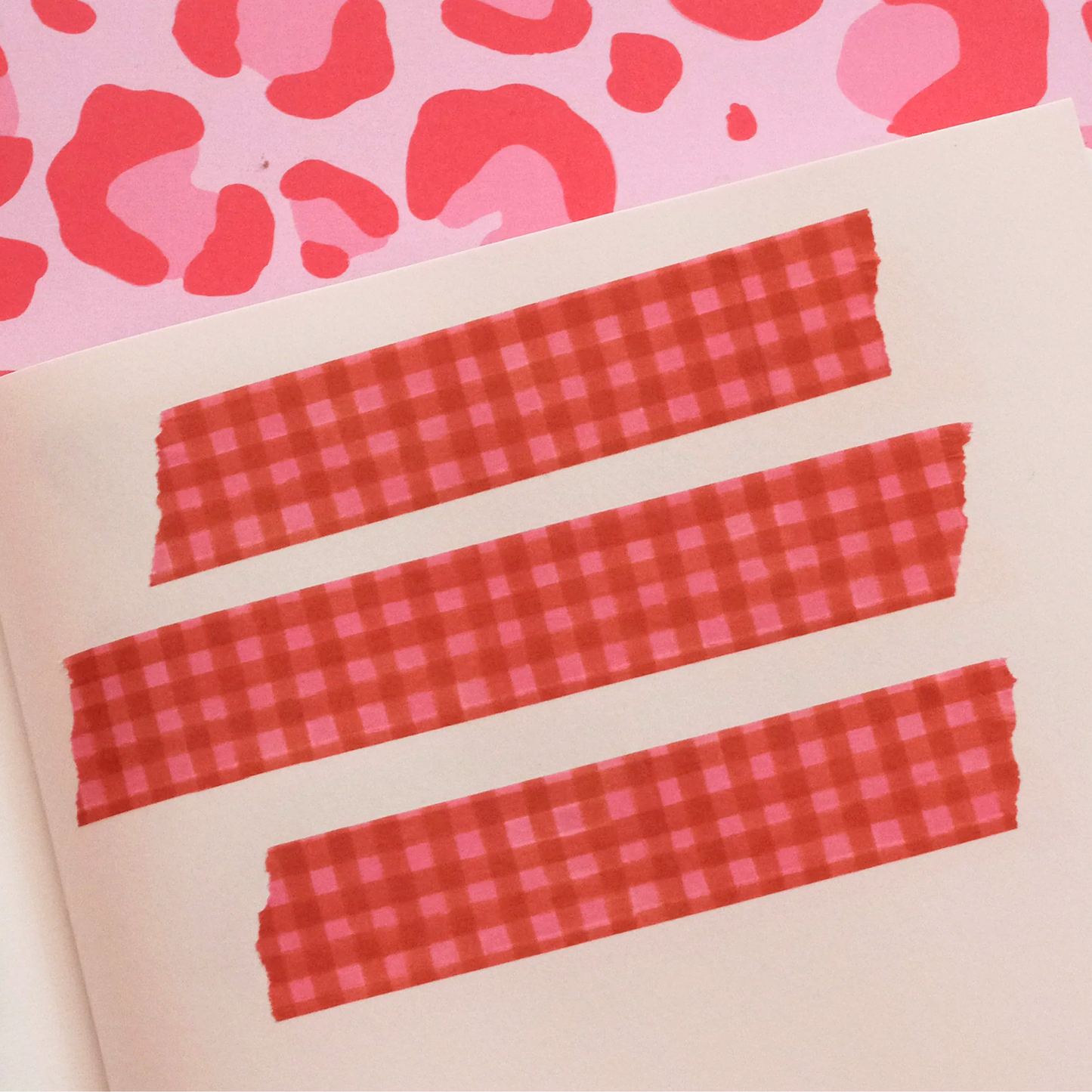Pink + Red Gingham Washi Tape