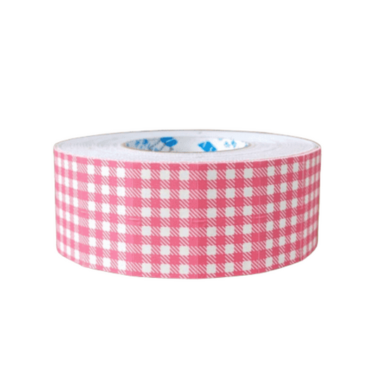 Pink Gingham Sticker Labels