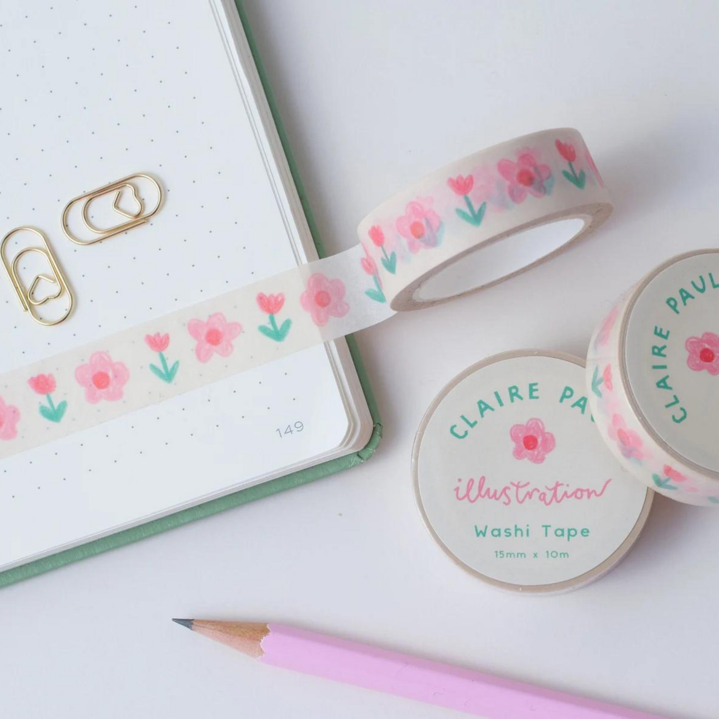 Pink Florals Washi Tape