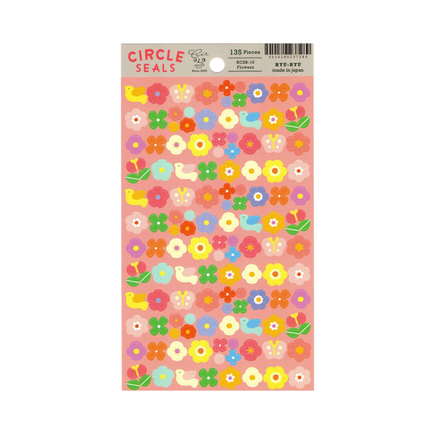 Pink Flowers Sticker Sheet