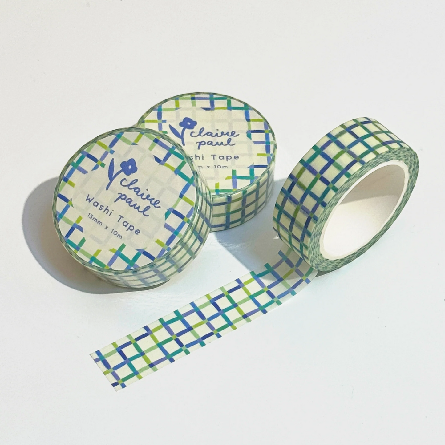 Blue and Green Grid Washi Tape