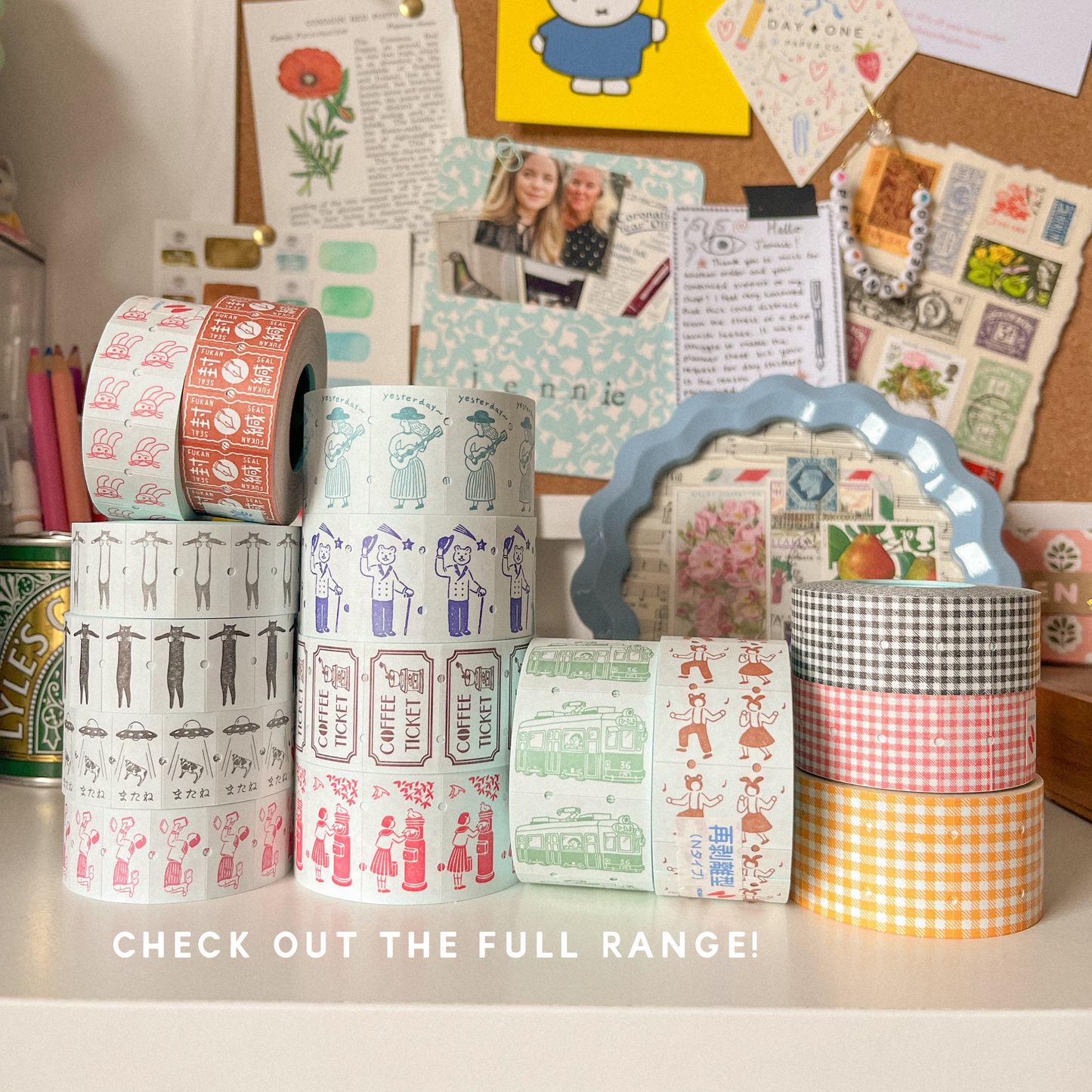 Red Gingham Sticker Labels