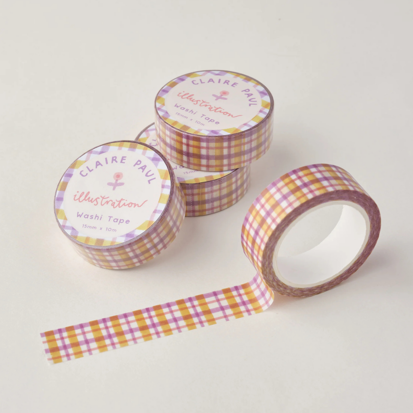 Muted Pastel Gingham Washi