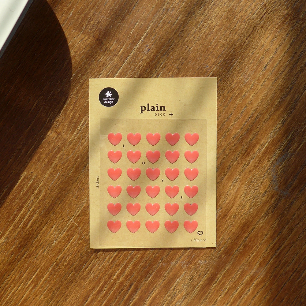 Red Gel Hearts Sticker Sheet