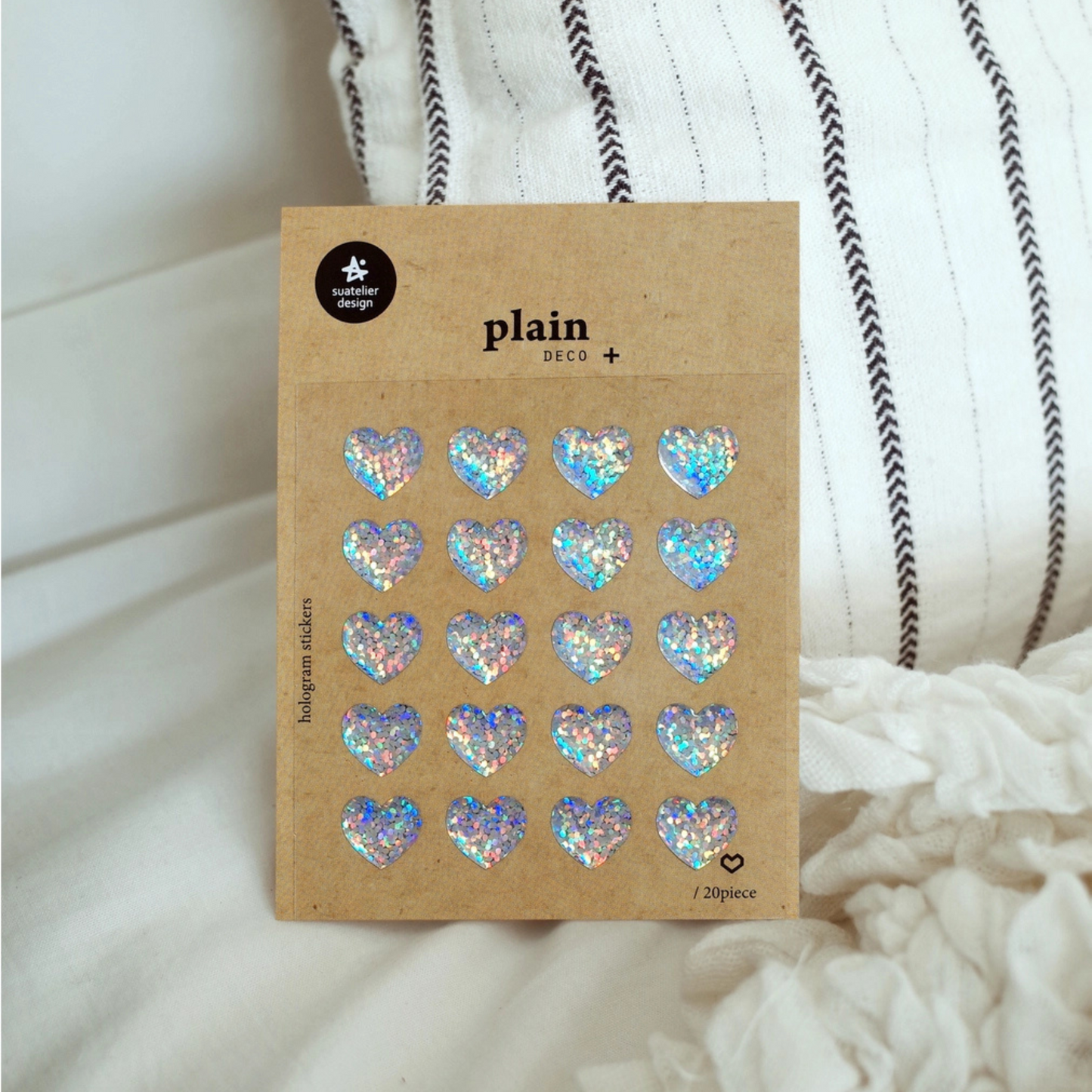 Holo Glitter Puffy Hearts Sticker Sheet