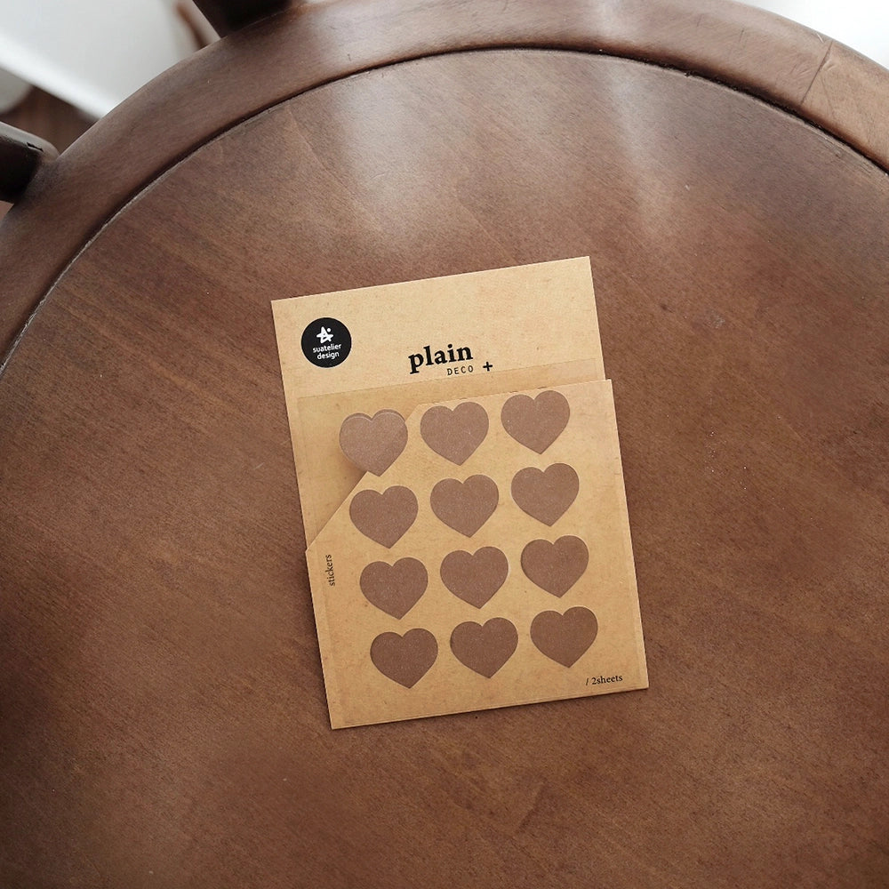 Kraft Heart Sticker Sheets