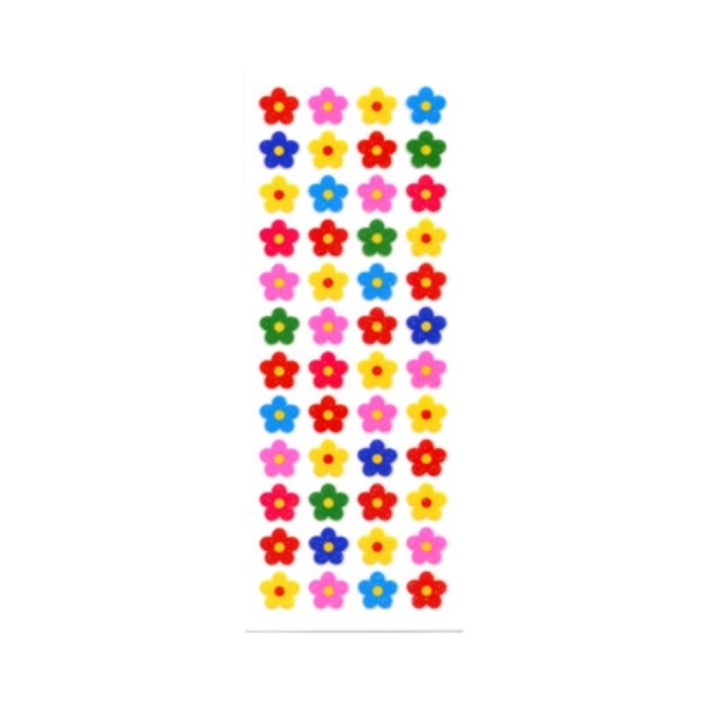 Colourful Glitter Flowers Sticker Sheet