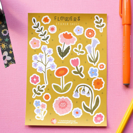 Pretty Flowers Sticker Sheet