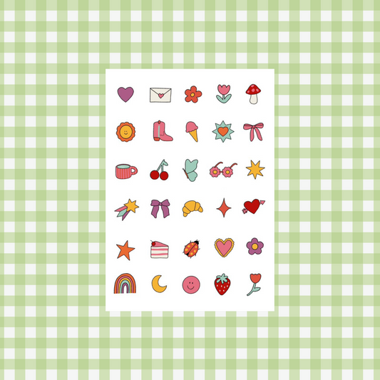 bella oggioni sticker sheet including cute little journal doodles