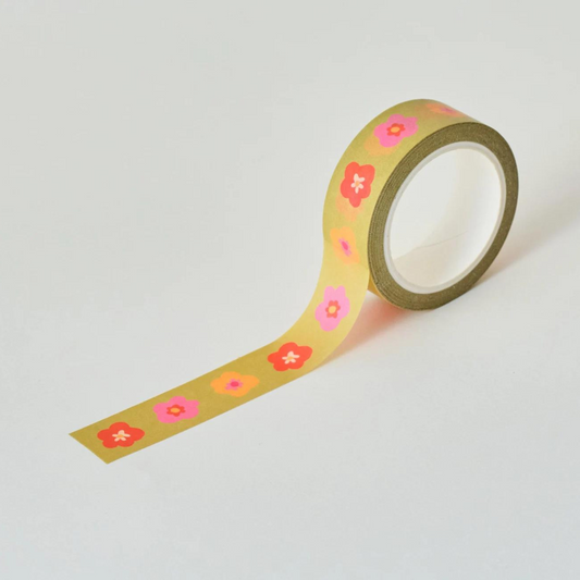 Green Florals Washi Tape