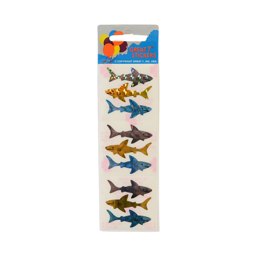 Prismatic Funky Shark Stickers