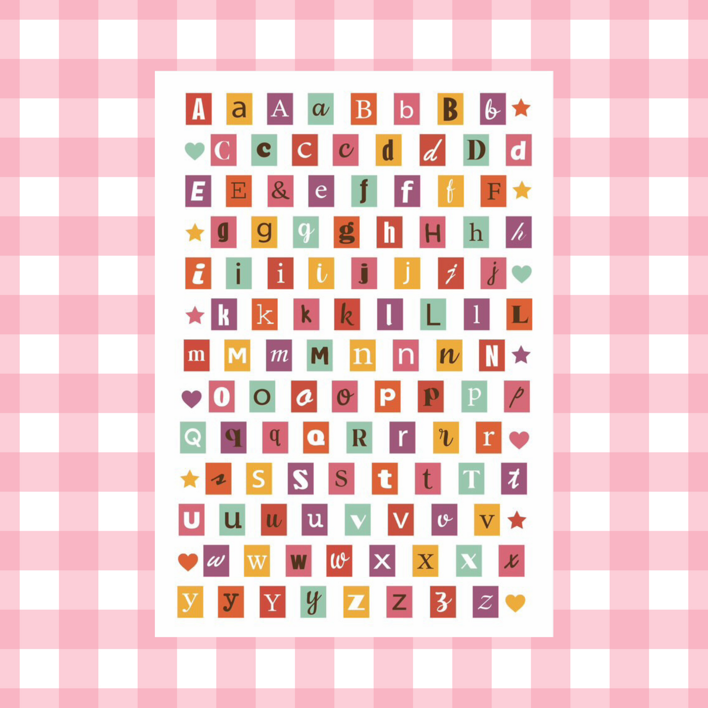 Journal Alphabet Sticker Sheet