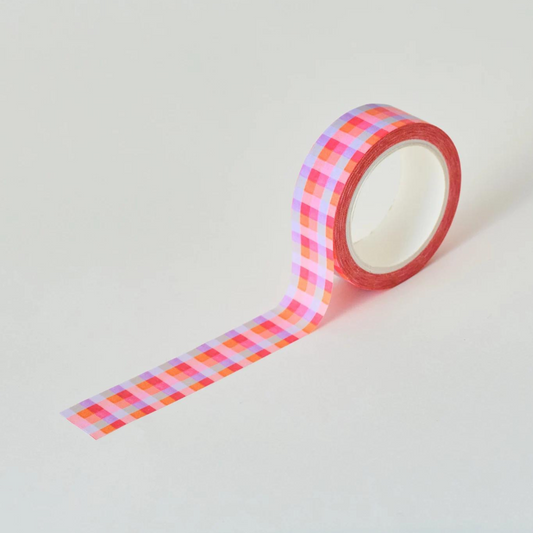 Pink Gingham Washi Tape