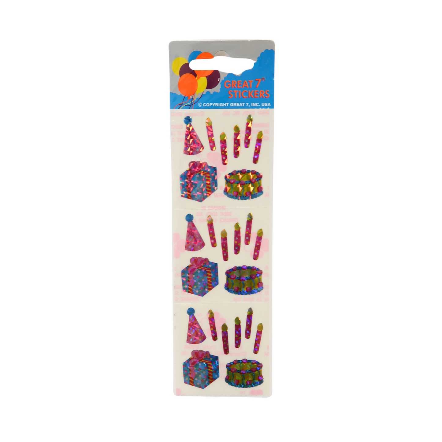Prismatic Birthday Stickers