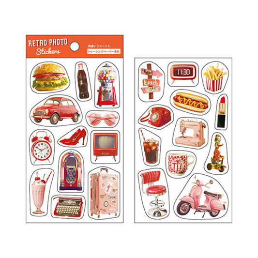 Red Retro Sticker Sheet