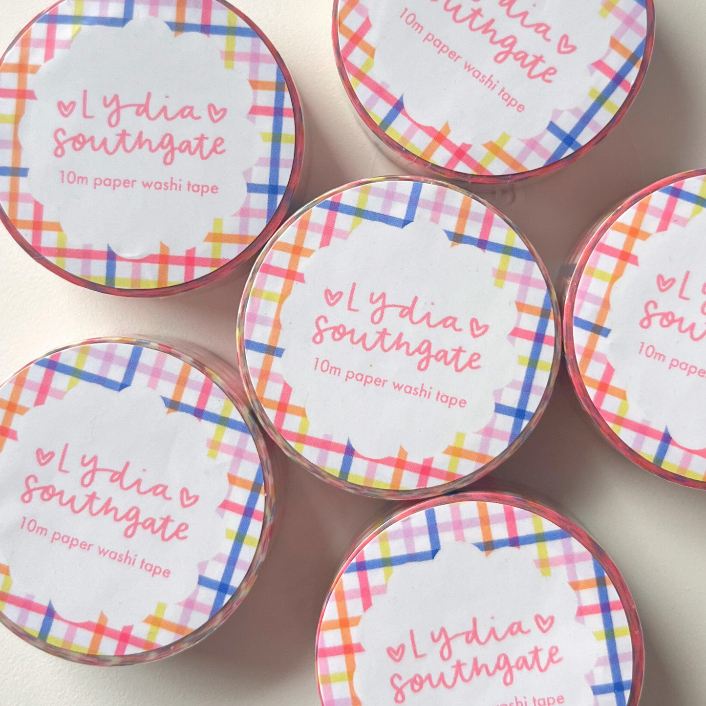 Multicoloured Gingham Washi Tape