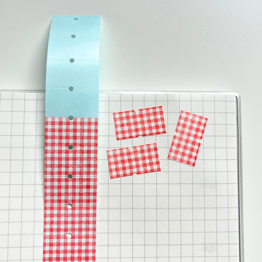 Red Gingham Sticker Labels