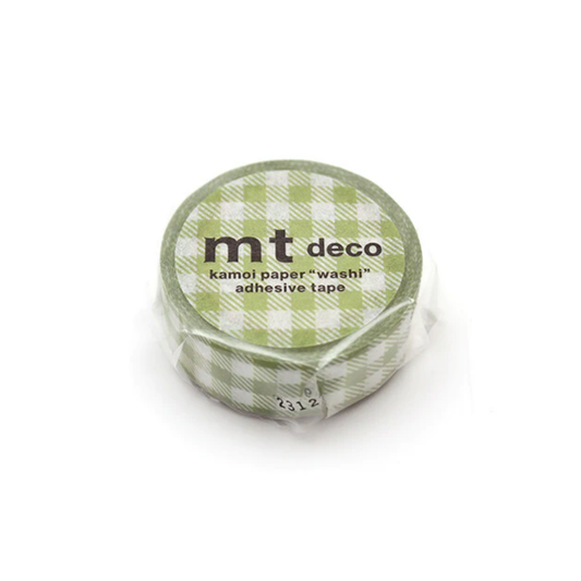 Green Gingham Washi Tape MT