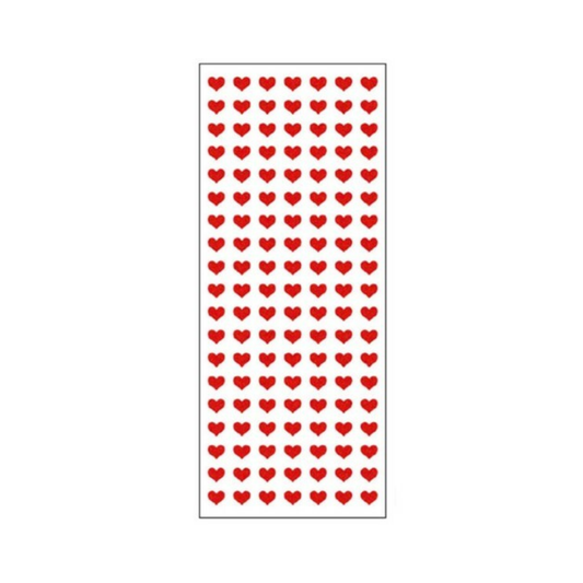 Red Glitter Heart Sticker Sheet