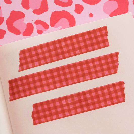 Pink + Red Gingham Washi Tape