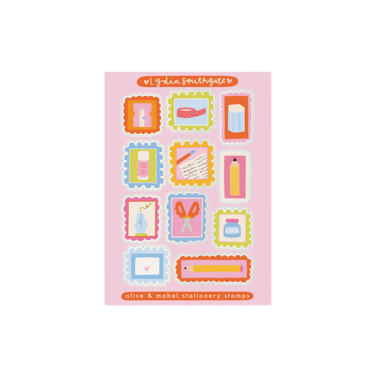 Stationery Stamps Sticker Sheet