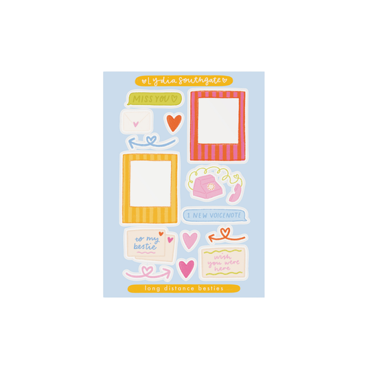Long Distance Bestie Sticker Sheet