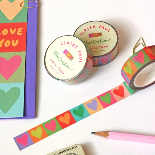 Colourful Hearts Washi Tape