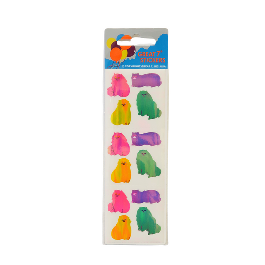 Colourful Pearlie Cat Stickers
