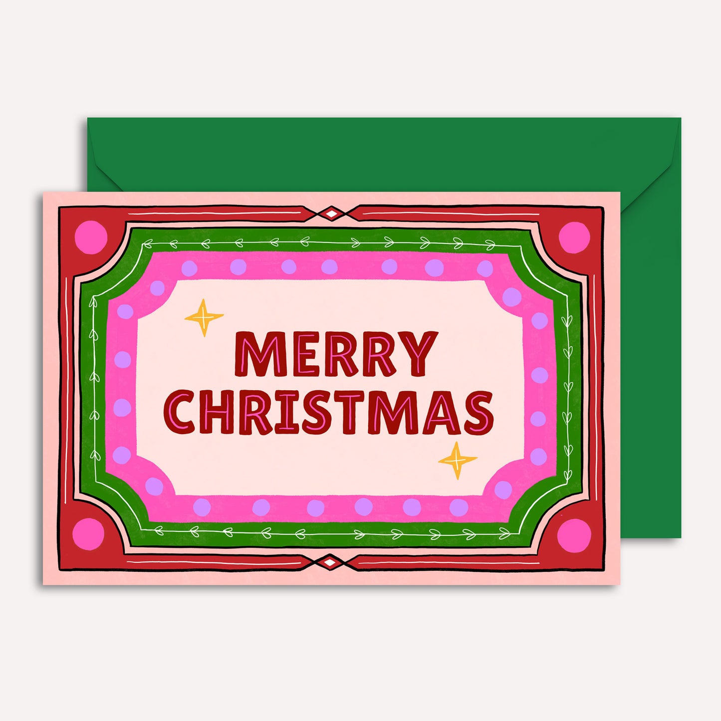 Retro Merry Christmas Festive Card