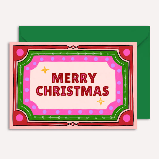 Retro Merry Christmas Festive Card