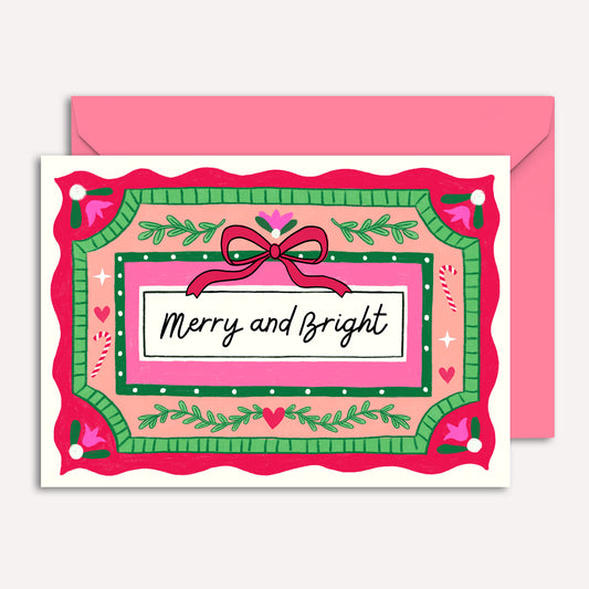 Merry & Bright Festive Christmas Card