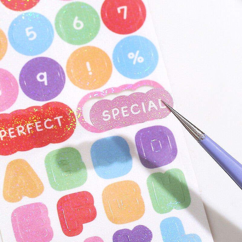 Colourful Alphabet Sticker Washi Roll