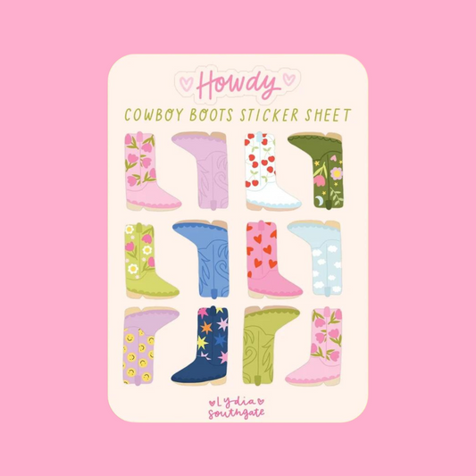 Cowboy Boots Sticker Sheet