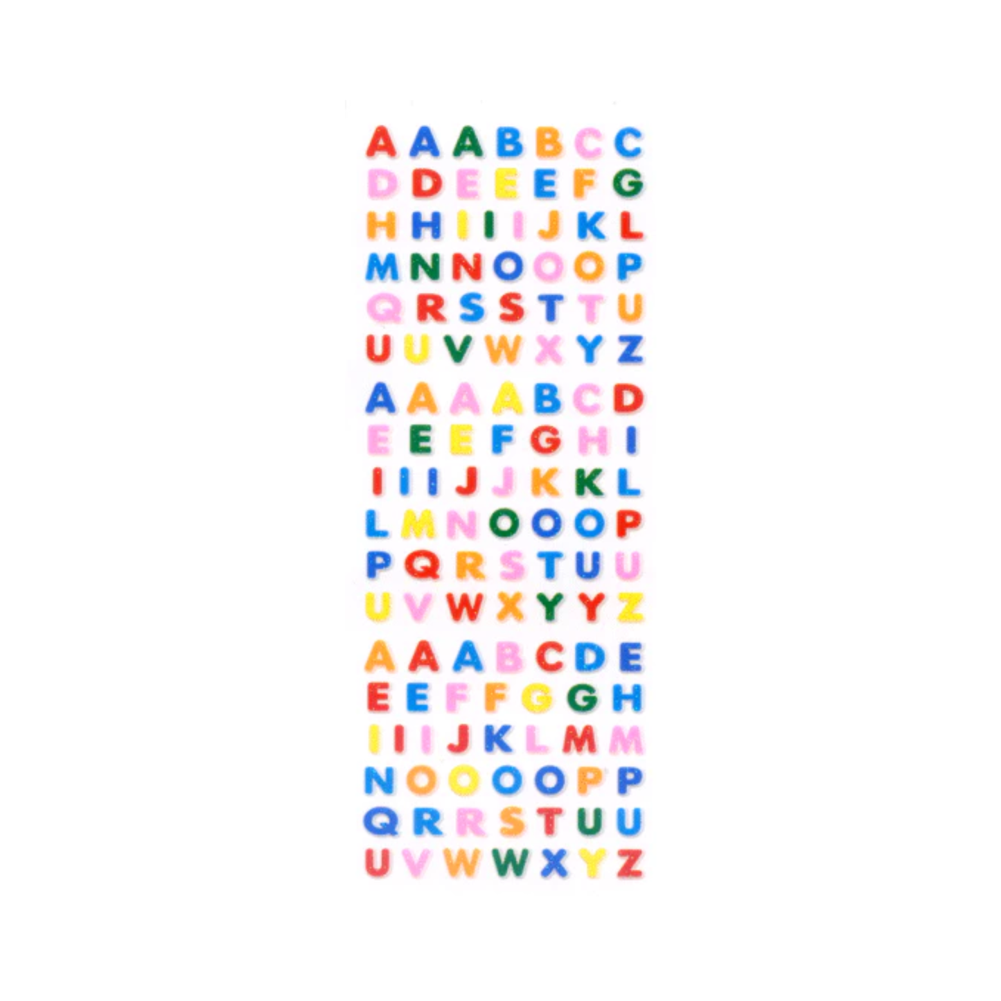 Colourful Glitter Alphabet Stickers