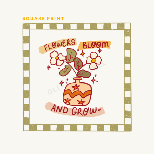 Flowers Bloom Square Print