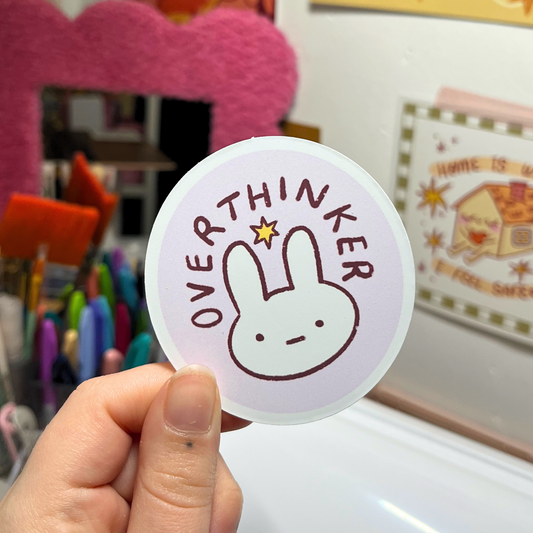 Overthinker Bunny Sticker