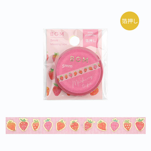 Pink and Gold Strawberries Washi Tape
