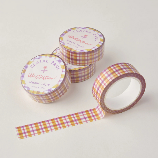 Muted Pastel Gingham Washi