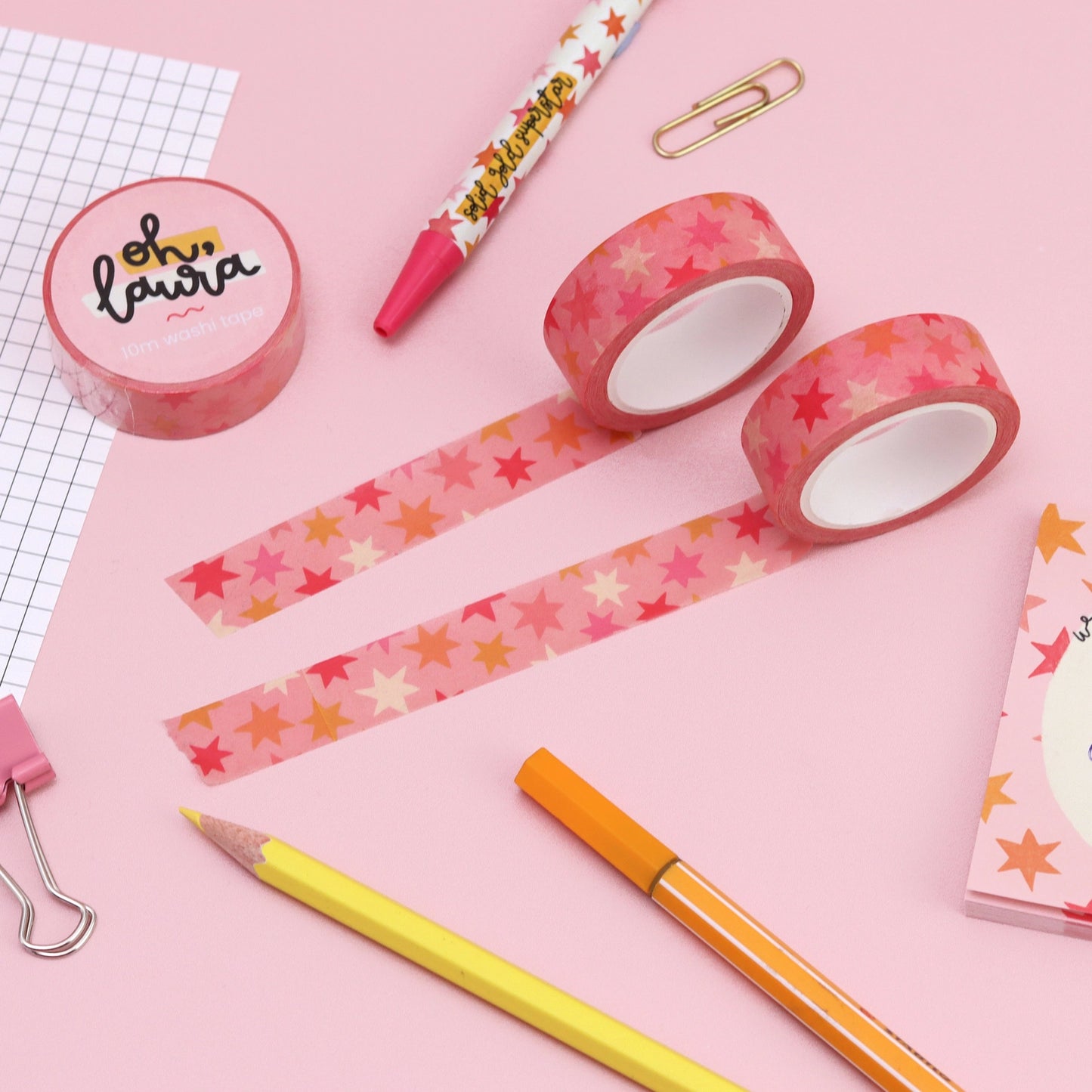 Pink Stars Washi Tape