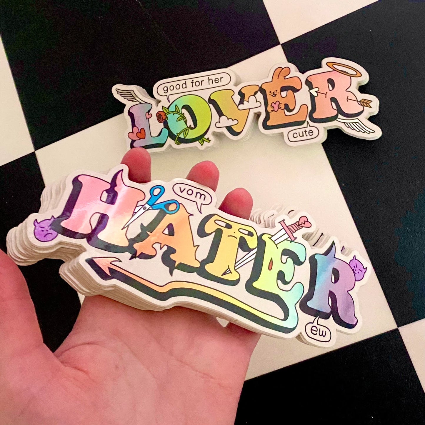 Lover & Hater Holo Sticker Pack