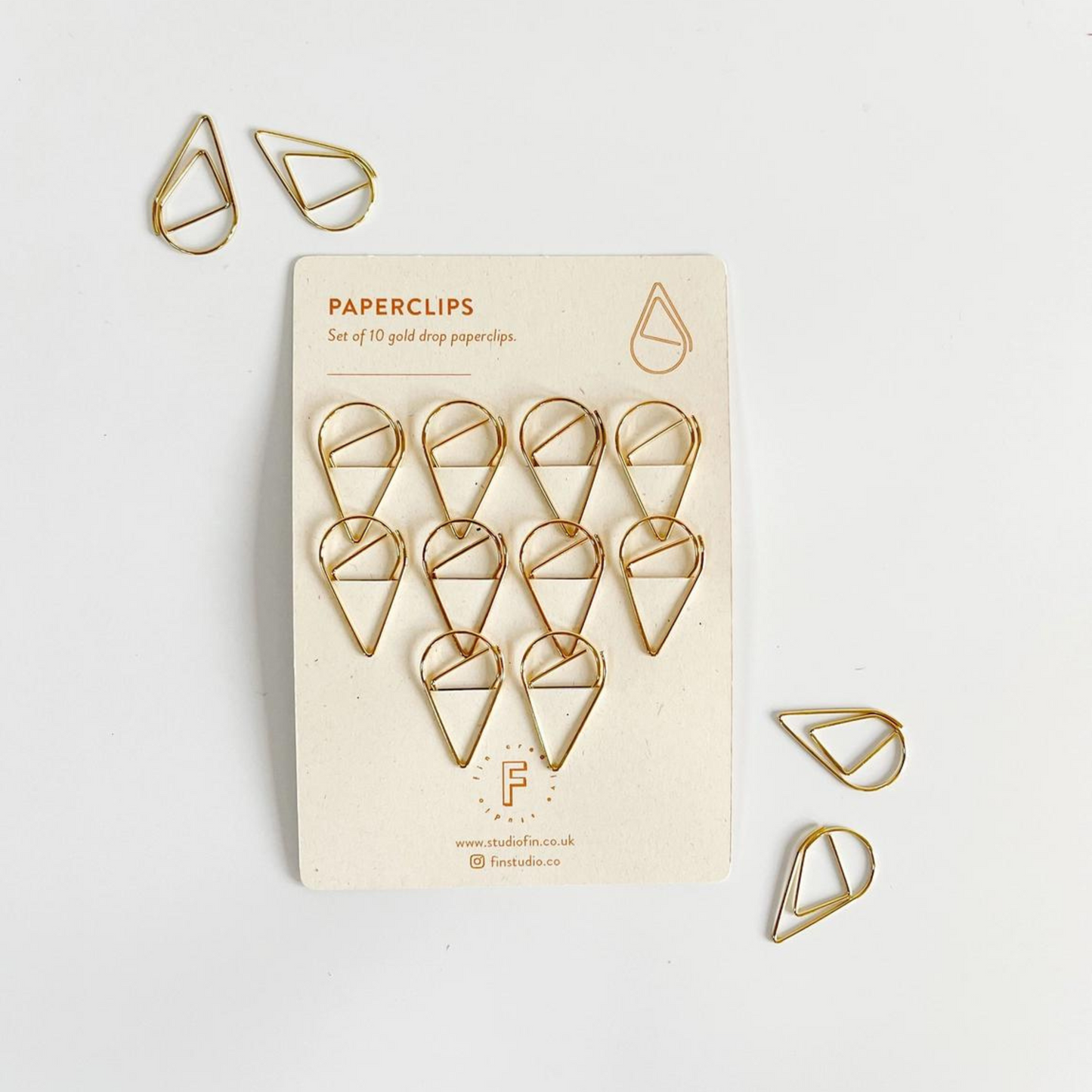 Teardrop Gold Paperclips